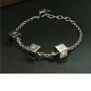 Louis Vuitton Silver Cube Charm Bracelet